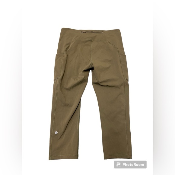 Lululemon crop leggings olive green size 10 - Picture 1 of 5